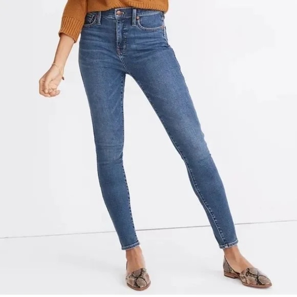 Madewell 10" High-Rise Skinny Jeans in Danny Wash: TENCEL™ Denim Edition
